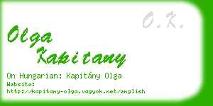 olga kapitany business card