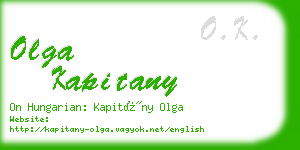 olga kapitany business card